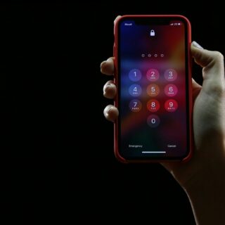 Locked iPhone screen showing security